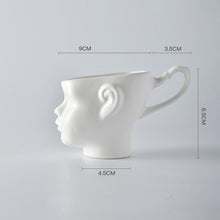 Carregar imagem no visualizador da galeria, coffee mugs ceramic cups creative white and black people coffee cups with gold handle couples mugs for milk tea gifts funny mugs