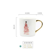 Carregar imagem no visualizador da galeria, 12oz Funny Unique Christma Santa Claus pattern Ceramic Coffee Mug With Gold Handle Gifts Porcelain Tea Milk Cup For Kids