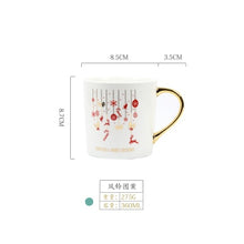 Carregar imagem no visualizador da galeria, 12oz Funny Unique Christma Santa Claus pattern Ceramic Coffee Mug With Gold Handle Gifts Porcelain Tea Milk Cup For Kids