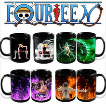 Carregar imagem no visualizador da galeria, 2018 New Anime Coffee Mug One Piece Color Change Cup Funny Printed Tea Milk Magic Ceramic Drinkware Luffy Zoro Ace 10