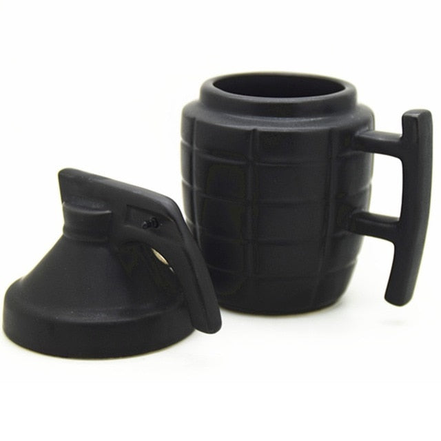 with Lid Grenade Coffee Mugs Creatives Novelty Practical Water cup Funny Personality Gifts  quality Bomb cafe Mug taza 280ML