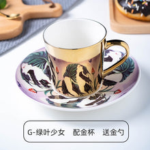 Carregar imagem no visualizador da galeria, Ins Mirror Reflection Cup Coffee mug Picasso Ceramic Coffee Cup and Saucer Set lion Funny Mugs for Friend Birthday Best Gift
