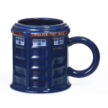 Carregar imagem no visualizador da galeria, Doctor Who Tardis Police Box Ceramic Mug Cup With Lid Cover For Tea Coffee Mug Funny Creative Gift Christmas Presents Kids Men

