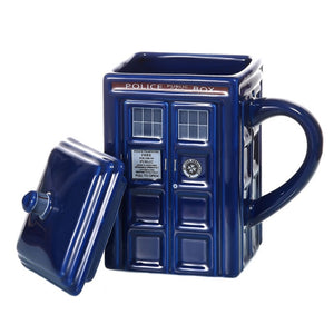 Doctor Who Tardis Police Box Ceramic Mug Cup With Lid Cover For Tea Coffee Mug Funny Creative Gift Christmas Presents Kids Men