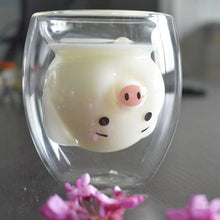 Carregar imagem no visualizador da galeria, 250ML cartoon pig double-layer glass cute animal coffee mug double-layer anti-scalding milk Breakfast cup funny mugs
