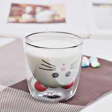 Carregar imagem no visualizador da galeria, Creative mouse double glass coffee mug cute mole anti-scalding glass funny mugs Children&#39;s milk breakfast mug Ladies cute cup
