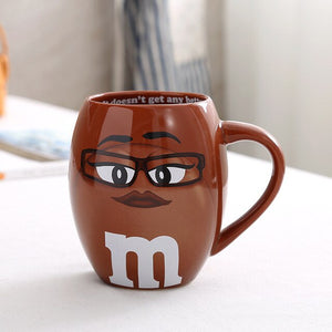 Cute expression coffee mugs ceramic tea cups and mugs cartoon mark with cover spoon funny lovers creative drinkware