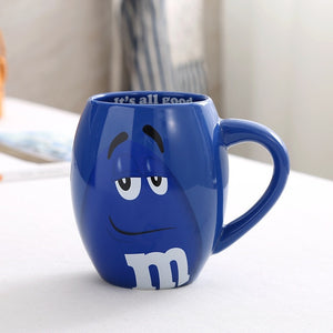Cute expression coffee mugs ceramic tea cups and mugs cartoon mark with cover spoon funny lovers creative drinkware