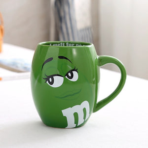 Cute expression coffee mugs ceramic tea cups and mugs cartoon mark with cover spoon funny lovers creative drinkware