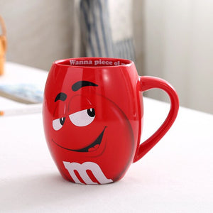 Cute expression coffee mugs ceramic tea cups and mugs cartoon mark with cover spoon funny lovers creative drinkware