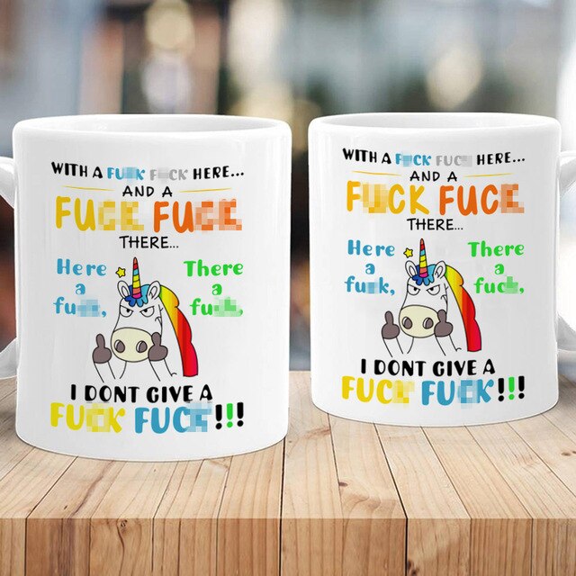 Unicorn White Coffee Mug Funny Mug Middle Cute Finger Ceramic Cute Mugs Coffee Mugs Milk Cup Tazas De Ceramica Creativas R2014