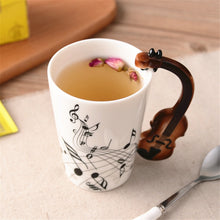 Carregar imagem no visualizador da galeria, Coffee Mug Cup 250ml Music Violin Funny Ceramic Mug Creative Coffee Cup Cute Cup Eco Friendly Mugs for Tea Breakfast Milk Mugs
