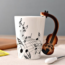 Carregar imagem no visualizador da galeria, Coffee Mug Cup 250ml Music Violin Funny Ceramic Mug Creative Coffee Cup Cute Cup Eco Friendly Mugs for Tea Breakfast Milk Mugs

