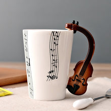 Carregar imagem no visualizador da galeria, Coffee Mug Cup 250ml Music Violin Funny Ceramic Mug Creative Coffee Cup Cute Cup Eco Friendly Mugs for Tea Breakfast Milk Mugs
