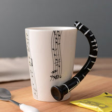 Carregar imagem no visualizador da galeria, Coffee Mug Cup 250ml Music Violin Funny Ceramic Mug Creative Coffee Cup Cute Cup Eco Friendly Mugs for Tea Breakfast Milk Mugs
