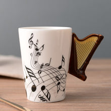 Carregar imagem no visualizador da galeria, Coffee Mug Cup 250ml Music Violin Funny Ceramic Mug Creative Coffee Cup Cute Cup Eco Friendly Mugs for Tea Breakfast Milk Mugs
