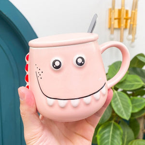 Mug Personality Creative Trend Funny Dinosaur Belly Cup Cute Cartoon Office Cup Ceramic Mug Coffee Cup Water Cup B200103