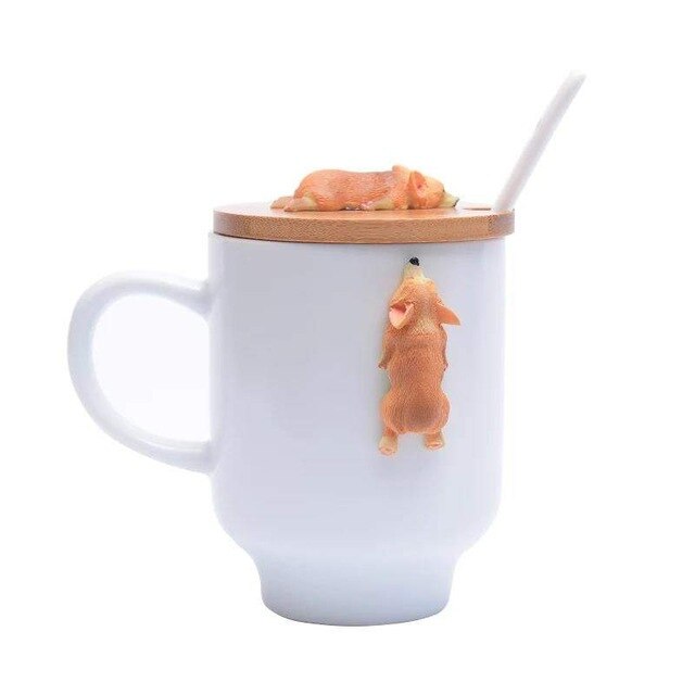 2-PCS Kiss Cat Coffee Couple Handmade Mug, Funny Tea Ceramic cup set for Bride and Groom, Matching Gift for Engagement Wedding