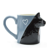 Carregar imagem no visualizador da galeria, 2-PCS Kiss Cat Coffee Couple Handmade Mug, Funny Tea Ceramic cup set for Bride and Groom, Matching Gift for Engagement Wedding
