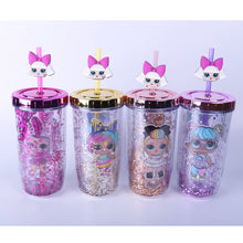 Carregar imagem no visualizador da galeria, LOL Surprise Doll Mug Sequin Solid Color Double Plastic Water Cup 300-400ml Cute Cup  Funny Mugs
