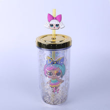 Carregar imagem no visualizador da galeria, LOL Surprise Doll Mug Sequin Solid Color Double Plastic Water Cup 300-400ml Cute Cup  Funny Mugs
